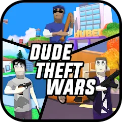 Dude Theft Wars Offline & Online Multiplayer Games MOD APK (бесплатные покупки) v0.9.0.9f6