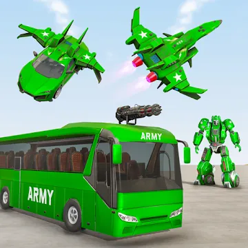 Армейский автобус робот автомобиль игра 2021 MOD APK (много денег) v4.4