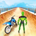 Трюк на мотоцикле: Велосипедные гонки 3d