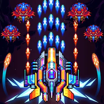Galaxiga — классическая аркада в стиле 80-х MOD APK (режим бессмертия/меню) v24.46